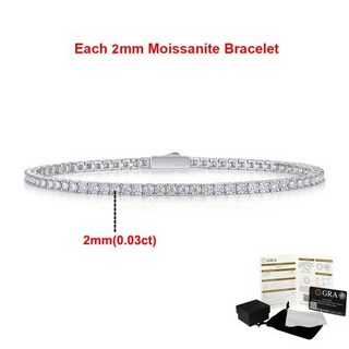 테니스 팔찌 모이사나이트 랩 다이아 여성 2-6.5mm 진짜 남자 925 스털링 실버 도금 화이트 골드 스파클링 웨딩 쥬얼리