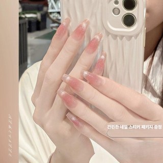 2025년 누드 그라데이션 네일 스티커 겨울 아트, 1개, LP-138 24 영화 롱 발레 하늘색의