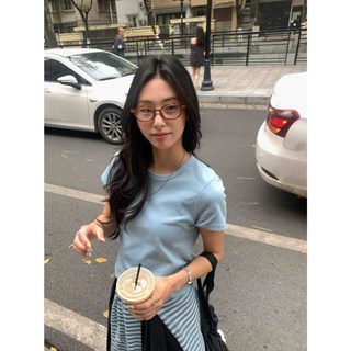 VIVIERE 簡約百搭6色圓領後背刺繡T恤 春夏親膚透氣棉質短袖上衣 - 換季清倉特賣