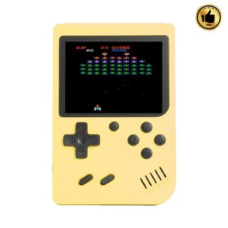 포켓 레트로 게임기 휴대용 미니게임기 500종 고화질 고전게임 추억의게임 미니 게임콘솔 TV연결 오락기 어린시절 추억, 노란색