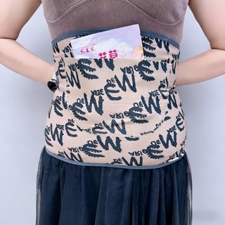 패션 보온 복대 여성용 플라워 프린트 벨트 데일리 실용 보온 벨트 허리 보호대 세트 보온 복대