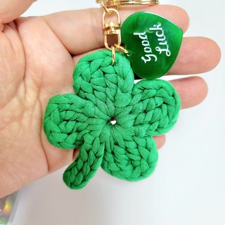 핸드메이드 대형 네잎클로버 키링 합격 기원 승진 선물 가방 키링 키홀더 열쇠고리 행운부적