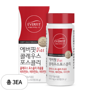 내츄럴플러스 에버핏 콜레우스포스콜리 36g, 60정, 3개