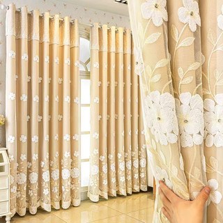 혜신 아일렛형 1+1 유럽식 큐빅 큰꽃무늬 커튼 거실 침실 차광 커튼