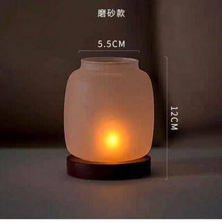 復古防風燭臺 實木透明玻璃蠟燭台 磨砂質感燭台 居家裝飾 燭光晚餐氣氛燈, 磨砂