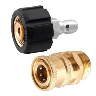 Yakamoz 압력 세척기 어댑터 세트 건을 지팡이 또는 노즐에 빠르게 연결 M22 14mm 스위블 암 - 0.6cm(1/4인치) 수 정원 호스 어댑터 와셔 건 피팅, Yakamoz 압력 세척기 어댑터 세트, 건을 지팡이