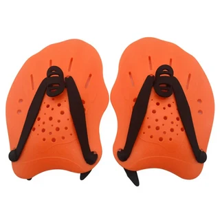 HacoFlash 수영용 패들 핸드 랩 조절 한 스트랩이 는 여성 남성 용 수영 장비 1쌍, Orange, 1개