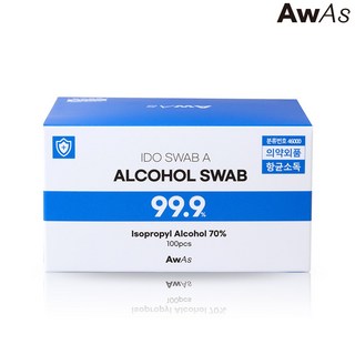 AWAS 국산 일회용 알콜스왑 알콜솜 소독솜 알코올스왑, 1개, 1개입
