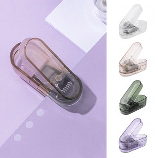 델리 누사인 투명 1공 펀치 휴대용 타공기, 투명그린(NS088S), 1개