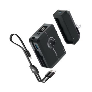 MOZTECH 萬能充Max 可拆分行動電源 WH標示 自帶線 磁吸無線充 蘋果手錶無線充, 星辰黑