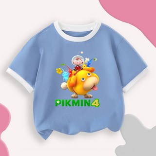 피크민 올리마 와치 라이트 블루 반팔티 110-160 키즈 게임 캐릭터 옷 코믹 프린팅 티셔츠