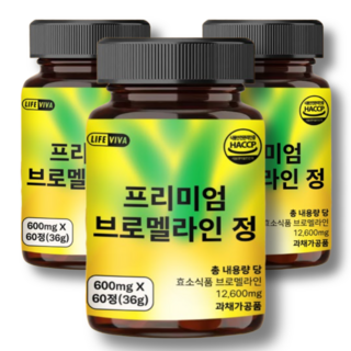 라이프비바 중장년 전용 브로멜라인 고함량 시야 클리어 HACCP 인증, 3개, 60정