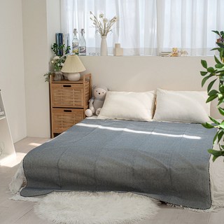 나우 천연 삼베 이불 패드 퀸사이즈 여름용 시원한 냉감 블루 Q(퀸), 쿨매트