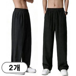 웨이차차 1+1 여름 남성 냉감바지 스판 시원한 아이스 일자 롱 팬츠