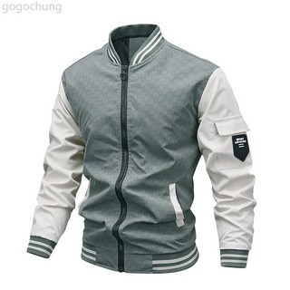 薄款棒球服外套男士春秋季2024年新款休閒寬鬆青中年夾克上衣男裝