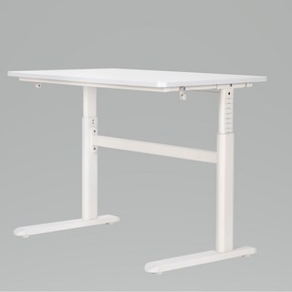 YOKA佑客 升降小白桌 加厚實木芯板 防塗鴉塗層 加粗碳鋼穩固升降書桌 兒童畫畫桌