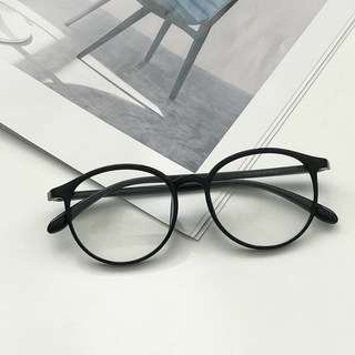 Fee 輕盈圓框素顏造型眼鏡 輕巧黑框 冷茶色 透明框 無度數塑膠眼鏡