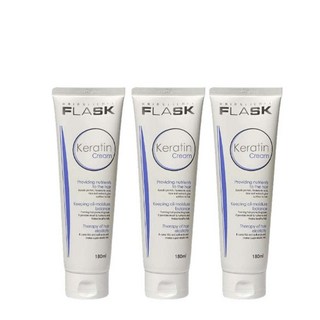 플라스크 케라틴 크림 노워시 손상모 에센스 트리트먼트 SET, 3개, 180ml