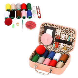 별오점 가정용 반짇고리 반짇고리 바느질 실 세트, 핑크, 1개