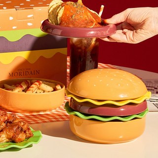 [정식통관/국내발송] (선물추천) 모리다인 버거 앤 플레이트 5p 세트 (전용 패키지 박스) 접시세트 그릇 집들이 신혼 자취 선물, 1개
