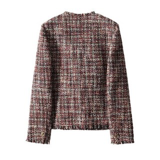 【小香風高級感】粗花呢外套 短外套 女裝外套 春秋外套 休閒外套 毛須邊設計 短款上衣 春秋季 休閒通勤 時尚百搭