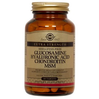SOLGAR 葡萄糖胺玻尿酸軟骨素MSM補充錠, 60顆, 1罐