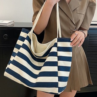 바이디스 스트라이프 여성 캔버스 숄더백 에코백
