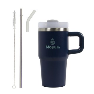 모굼 보온 보냉 대용량 손잡이 스텐 텀블러, 1개, 600ml, 스톰블루