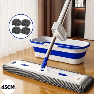 마술사 셔닐 밀대걸레+극세사 걸레 4개+접이식 탈수통, 1세트