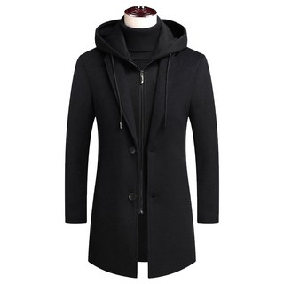 지스캇 겨울 남자 후드 탈부착 트렌치코트&모크넥 탈부착 양모 코트