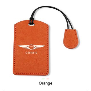 창세기 GV60 카드 2023 G80 순수 전기 NFC 스웨이드 가죽 자동차 스마트 키 커버 케이스 보호기 쉘 Fob 액세서리, F-orange keyring