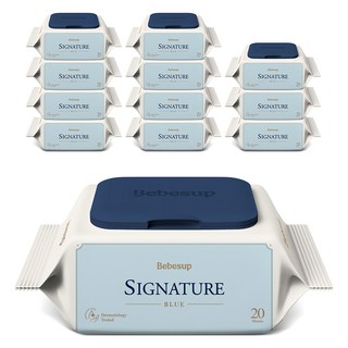 베베숲 시그니처 블루 유아물티슈 휴대캡형, 75g, 20매, 12개