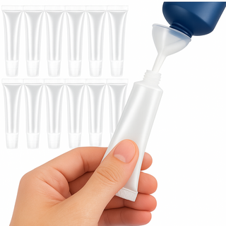 리버브 치약 소분용기 핸드크림 공병 20ml 깔대기 포함, 10개, 투명