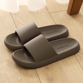 YOUNGL 皮紋厚底拖鞋 夏季男女款防滑居家室內外涼拖, 摩卡棕, 38-39【適合37-38碼】