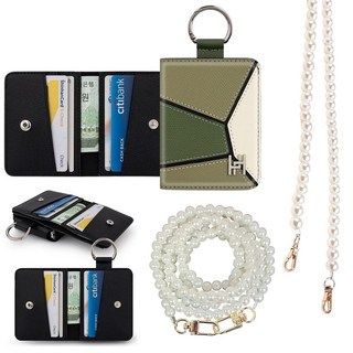 갤럭시 Z플립7FE 팬에디션 Z Flip7FE 케이스 SM-F761N 천연 소가죽 뉴랑떼즈 (콤타나비 콜라비) (진주롱) 목걸이 줄 카드 지폐 양면 더블 똑딱이 지갑