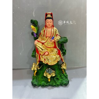 華誠 1尺3 觀音 觀世音菩薩 樟木雕刻 金身 神像 佛像 善財 龍女 佛教 居家 宮廟 奉祀適宜, 1個, 1尺3 觀音菩薩