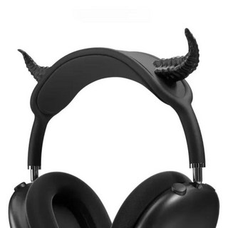에어팟 맥스 케이스 커버 y2k 커스텀 실버 러브 헤드폰 장식 부착 핸드 빔 액세서리, 11 Black Bull Horn, 1개