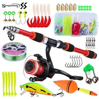Sougayilang 어린이 낚싯대 릴 라인 루어 풀 키트 초보자 가이드, 03 orange, 1개
