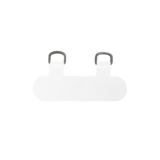 雙孔掛繩墊片 手機墊片 掛片 掛繩片 手機掛片 吊繩掛片 夾片 超薄墊片, 1個, 橢圓｜白