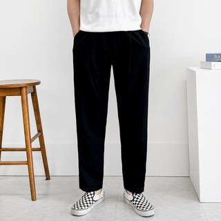 맨즈에버 핀턱 스판 남자 밴딩 바지 와이드 팬츠