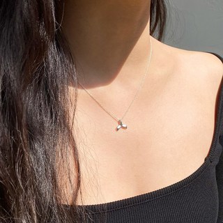 반지소 925실버 행운 고래 꼬리 심플 순은목걸이 소망