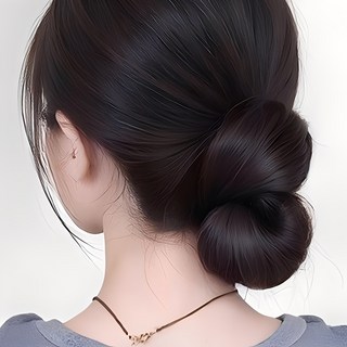 웨젼 강력고정 로우번 똥머리 볼륨 올림머리 가발, 1개, 다크브라운