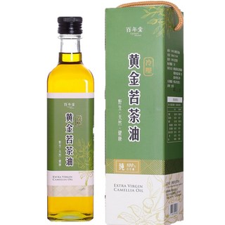 百年堂 冷壓黃金苦茶油 500ML/瓶 - 野生天然健康苦茶油，中秋過年送禮首選, 2個, 500ml