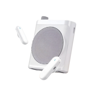 智能降噪小蜜蜂擴音器 無線領夾麥克風 教師授課/市場叫賣專用, 白色【20W大功率-雙芯防嘯叫】, 1個, 白色, m29