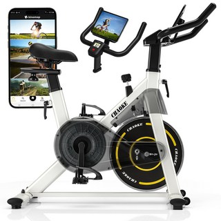 실내 자전거 운동기구 가정용 저소음 스핀 바이크 ZWIFT연동/조립간단/120분사용, 5년, 노랑, 520B