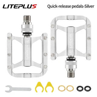 라이트플러스 퀵 릴리즈 자전거 페달 알루미늄 합금 양면 미끄럼 방지 산악 3 베어링 접이식, 07 Quick Release silver, 1개