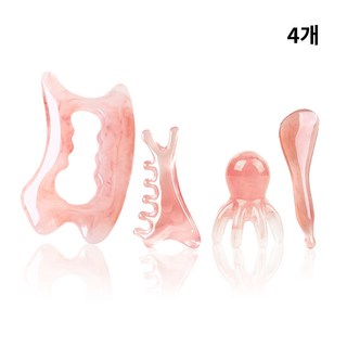 WEKILI 괄사 마사지 4종세트 두피 바디 얼굴 승모근 콧대 종아리 목 어깨 전신 지압 괄사 마사지기, 핑크괄사4종, 1세트