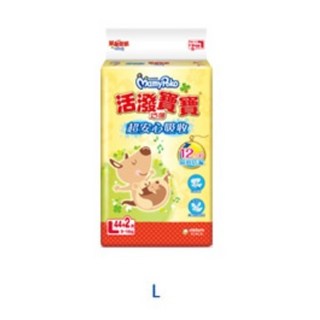 滿意寶寶 活潑寶寶紙尿褲 黏貼型 (M/L/XL/XXL)，透氣乾爽，彈力貼身，呵護寶寶嬌嫩肌膚, 1個, L
