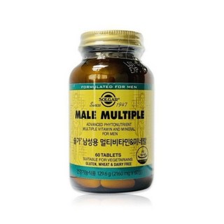 솔가 남성용 멀티비타민&미네랄 + 쇼핑백, 60정, 1개