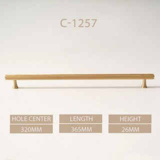 Knurled 캐비닛 손잡이 새틴 브래스 경감 님이 부엌 질감 서랍 당겨 BedroomT 바 드레서 가구 하드웨어 14.37", C-1257-320-Wangge, 1개